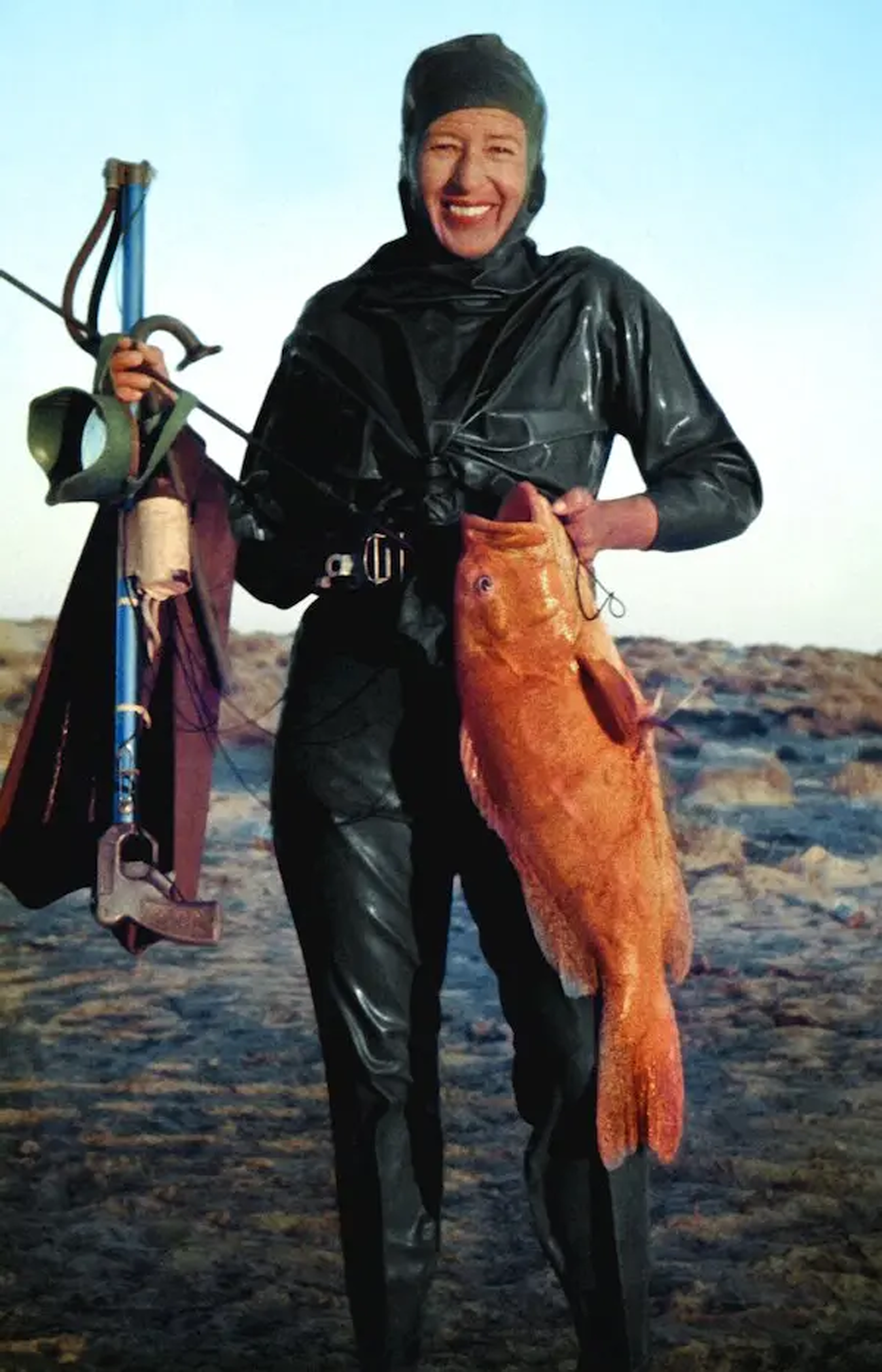A young Dottie Frazier holds her catch of the day. Image courtesy of the New York Times
